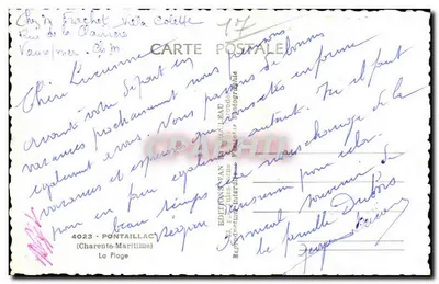 A Praia — PONTAILLAC — Edições Van Rerouleau — Verso