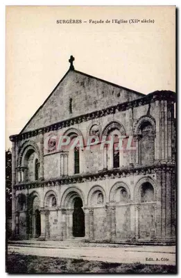 Surgères — Fachada da Igreja (século XII) — Edit. A. Côte