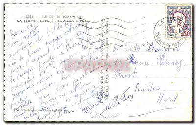 La Flotte — La Plage — Le Phare — Éditeur Elcé — Verso