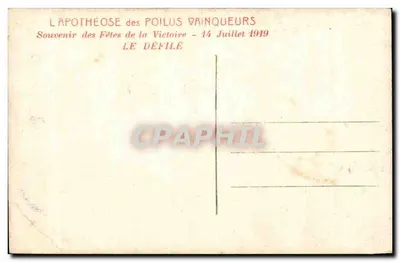Arc de Triomphe — Marsz zwycięskich Poilu — Apotheza zwycięskich Poilu — Rewers