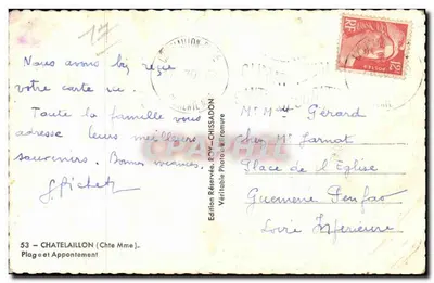 Praia de Châtelailhon — Edição Roy-Chissadon — n°53 — Verso
