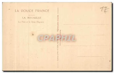 La Rochelle — O Porto e o Quai Duperré — Édition d'Art YVON — Verso