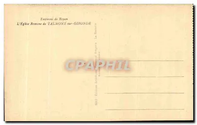 La Iglesia Románica de Talmont-sur-Gironde — La Rochelle — La Rochelle — Ediciones Artísticas de Henri d'Herbigny — n° 6643 — Reverso