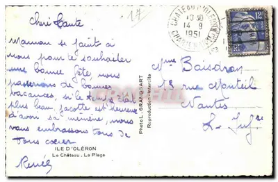Plaża w Château-d'Oleron — Wyspa Oleron — Foto L. Grandsart — Rewers