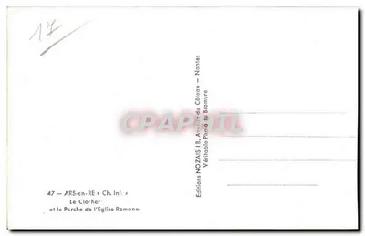 ARS-en-RÉ — O Campanário e o Portal da Igreja România — Edições NOZAS 18 — Verso