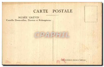 Camille Desmoulins, Danton e Robespierre — Museu Grévin — Verso