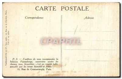 Tarjeta postal antigua Militaria París museo de los Invalides Ametralladora con sus accesorios provenientes de los combates de la Champagne — Reverso