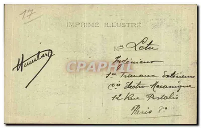 G. O. FOURAS — A falésia do bosque Verde e os pontões com maré baixa — Imprimé Illustré — Verso