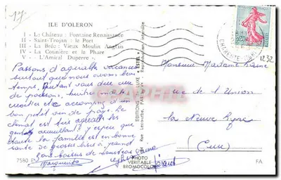 Ilha de Oléron — Vista panorâmica — Edições Lecourbe, Paris — Verso