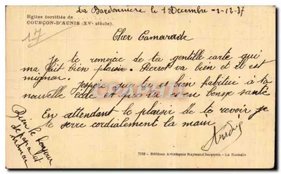 Chiesa fortificata di Courçon-d'Aunis — XVᵉ secolo — Edizioni Artistiche Raymond Bergeyin — Verso