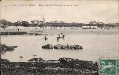 Plage de Saint-Georges à marée basse — Environs de Royan — Collection Victor Béjat Royan