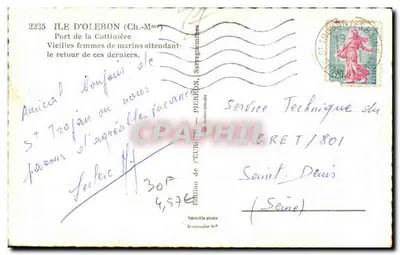 Porto della Cottinière — Vecchie donne di marinai che aspettano il loro ritorno — Edizione dell'Europa, n° 2235 — Verso