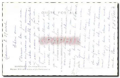 Marennes — Dom z XVI wieku stylu renesansowego — Wydawnictwo Van Rouleau — Rewers