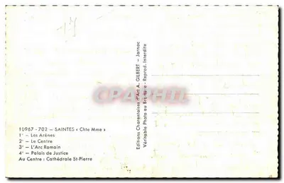 Saintes — Pamiątka z Saintes — Wydawnictwo Sztuk Charentais A. Gilbert — Rewers