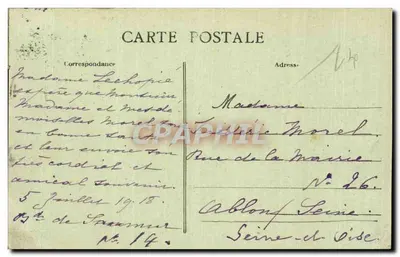 Angers w 1821 — Widok z wysokiej łańcuchy — Wydawnictwo Larouche, Angers — Rewers