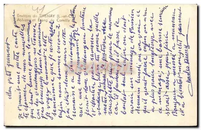 Abbazia e Laghetto di Cornilly — Dintorni di Thénay (Loir-et-Cher) — Cartolina postale — Verso