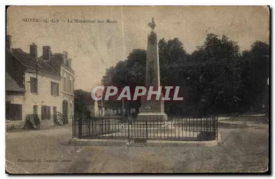 Bilhete postal antigo Noyers — O monumento aos mortos