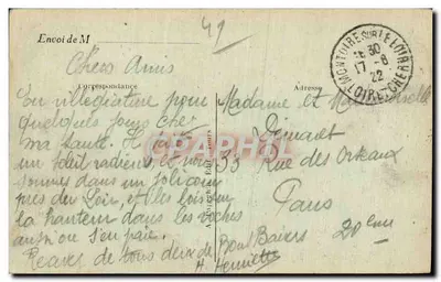 Montoire (Loir-et-Cher) — Most nad Loir (Środkowy Wschód) — A.P. — Rewers