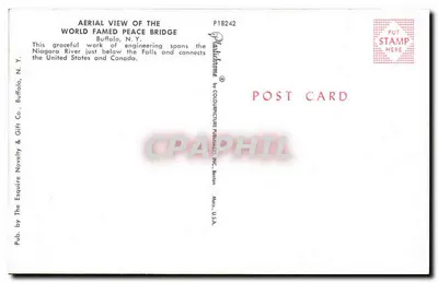 Ponte da Paz — vista aérea — editor Esquire Novelty & Gift Co. e n° P18242 — Verso