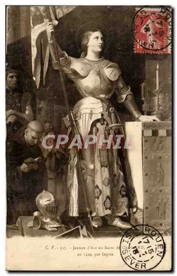 Joana d'Arc no Sacro de Carlos VII — por Ingres — C.P. 517