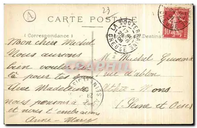 Castelo de Saint-Germain-Beaupré — Environs de La Souterraine, lado Sul — editor A. C. (n° 513) — Verso