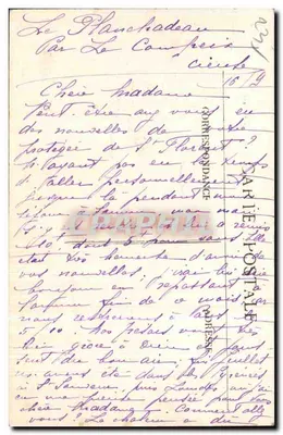 Bourgnaneuf — O Castelo — Bilhete postal antigo n°15 — Verso