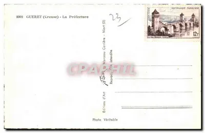 Gueret (Creuse) - A Prefeitura — Edições d'Art Ator — Verso
