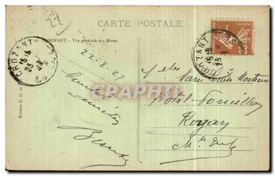 La Creuse Pittoresque — vista das ruínas nas margens — edição G. G. e P. Crozant, n°20 — Verso