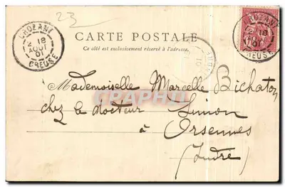 Crozant — Ruïnes en Hotel der Ruïnes — G. Maibire, fotograaf-uitgever, Argenton — Achterkant