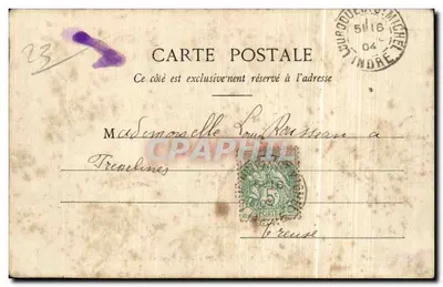 A St-MAURICE, perto de Crocq (Creuse) — rebanho de ovelhas e pastor — A. de Nussac, edição Guéret, n°273 — Verso