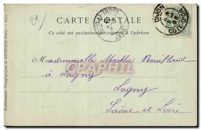 Dijon — Beeld van F. Rude en de Place Darcy — Collecties ND Phot — Achterkant