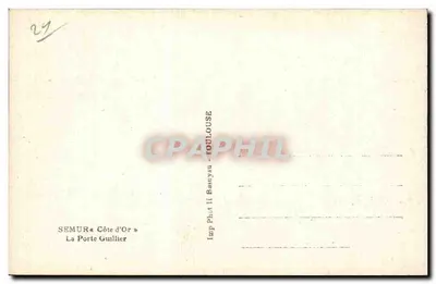 Semur-en-Auxois — A Porta Guillier — Imp. Phot. H. Basyau — Verso