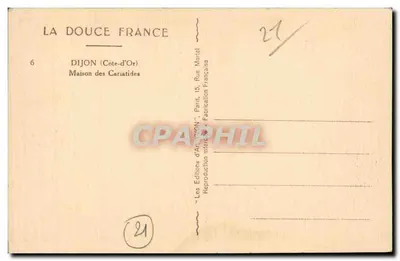 Huis van de Kariatiden — Dijon (Côte-d'Or) — Kunstuitgave 'VON' — Achterkant