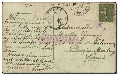 Bilhete postal antigo Militaria Paul Deschanel Presidente da câmara dos deputados Presidente da República le17janvier 1920 — Verso