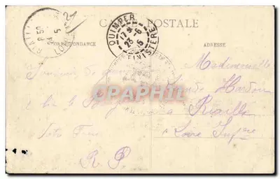 Bilhete postal antigo Benodet A entrada do Odet Vista de Malakoff — Verso
