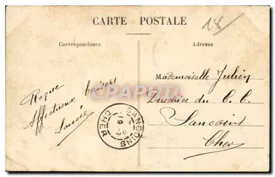 Bourges — Widok na Yèvre — Wydawnictwo Nowe Galerie, Bourges — Rewers