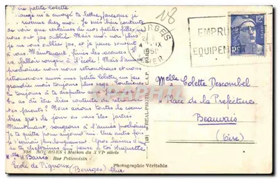 Bourges — Rue Pellecois — Prawdziwe zdjęcie — Rewers