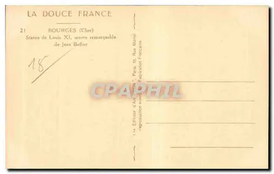 Estátua de Luís XI — obra notável de Jean Balfier — BOURGES (Cher) — Verso