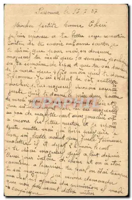 Environ de SISSONNE (Aisne) — Après le débarquement à St-Erme — En route pour le Camp — éditeur non visible — Verso