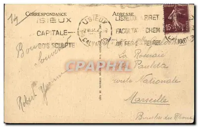 Lisieux — A Praça Thiers, a catedral e a posta (antigo palácio episcopal, século XVIII) — LL — Verso