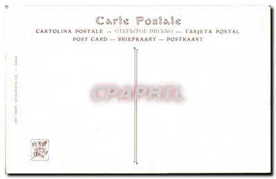 Żołnierz w lesie — kobieta w czerwonym stroju na tle — P. PETTIT-GÉRARD, Paryż — Rewers