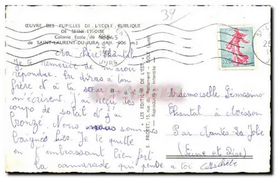 Escola pública de Saint-Laurent-du-Jura — Colônia de Nièvre — Editor Les Éditions de l'Est — Verso