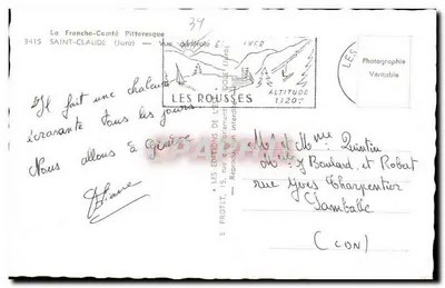 Les Rousses — Widok z powietrza — Les Éditions de la Franche-Comté Pittoresque — Rewers