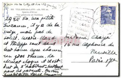 Villard-de-Lans — Ogólny widok i Aérierum — Wydawca 'Les Gitanes' n° (60) — Rewers