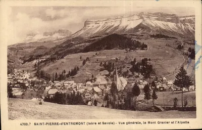 Saint-Pierre-d'Entremont (Isère e Savole) — Visão Geral, o Monte Granier e a Alpette — editor anônimo, n° 4703.7