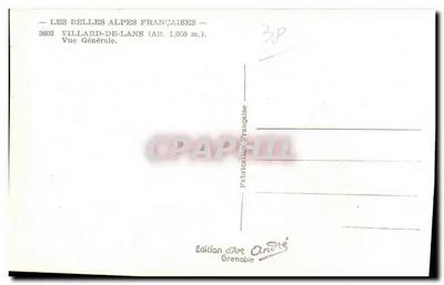 Villard-de-Lans — Widok ogólny — Wydawnictwo Art André, Grenoble — Rewers