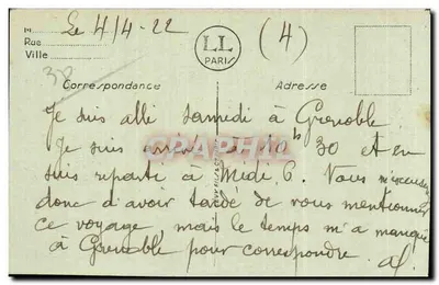Pont-en-Royans — widok wioski i rzeki — LL — Rewers