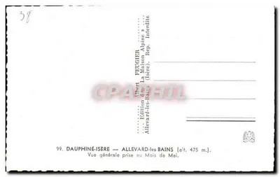 Allevard-les-Bains — Algemene uitzicht genomen in de maand Mei — Uitgave Albert Feugier — Achterkant