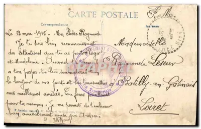 Ruínas de uma aldeia entre Metz e Verdun — 1914-15 — editor Série 320 — Verso