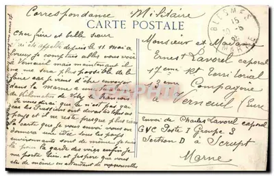 Battaglia della Marna — Ruine di Étrepy — H.G. — n°130 — Verso